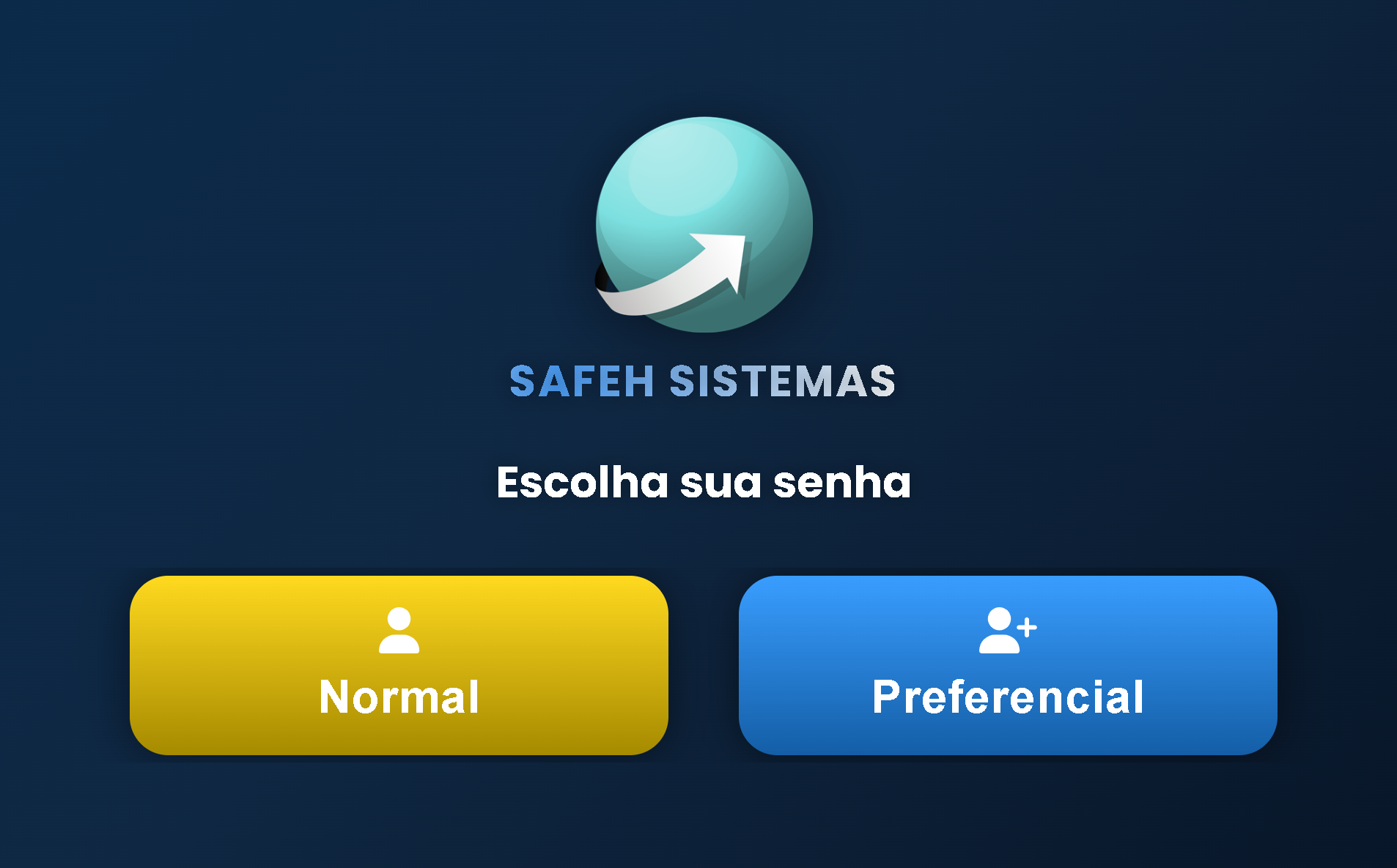Cliente escolhendo senha normal ou preferencial