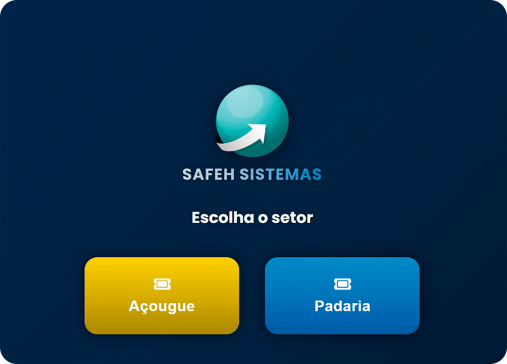 Cliente retirando senha no tablet